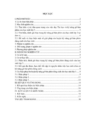 SKKN Phát triển kỹ năng gõ bàn phím cho học sinh lớp 3 (GV: Nguyễn Thị Kim Thùy)