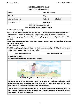 Kế hoạch bài dạy Tiếng Việt Lớp 3 - Tuần 12 - Năm học 2026-2027 (Tích hợp năng lực số và AI)
