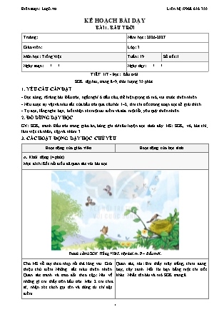Kế hoạch bài dạy Tiếng Việt Lớp 3 - Tuần 19 - Năm học 2026-2027 (Tích hợp năng lực số và AI)