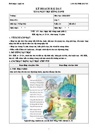 Kế hoạch bài dạy Tiếng Việt Lớp 3 - Tuần 21 - Năm học 2026-2027 (Tích hợp năng lực số và AI)