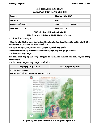 Kế hoạch bài dạy Tiếng Việt Lớp 3 - Tuần 22 - Năm học 2026-2027 (Tích hợp năng lực số và AI)