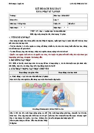 Kế hoạch bài dạy Tiếng Việt Lớp 3 - Tuần 3 - Năm học 2026-2027 (Tích hợp năng lực số và AI)