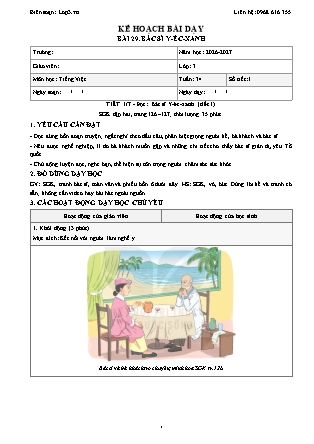 Kế hoạch bài dạy Tiếng Việt Lớp 3 - Tuần 34 - Năm học 2026-2027 (Tích hợp năng lực số và AI)
