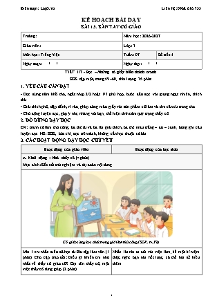 Kế hoạch bài dạy Tiếng Việt Lớp 3 - Tuần 7 - Năm học 2026-2027 (Tích hợp năng lực số và AI)