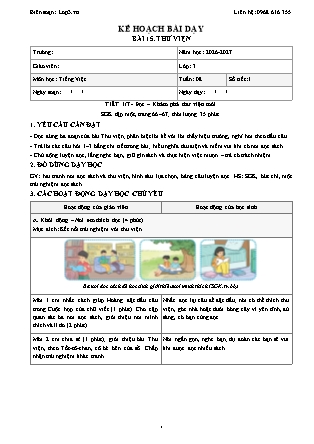 Kế hoạch bài dạy Tiếng Việt Lớp 3 - Tuần 8 - Năm học 2026-2027 (Tích hợp năng lực số và AI)