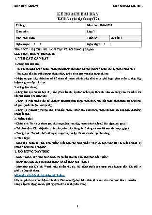 Kế hoạch bài dạy Toán Lớp 3 - Tuần 4 - Năm học 2026-2027 (Tích hợp năng lực số và AI)