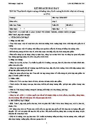 Kế hoạch bài dạy Toán Lớp 3 - Tuần 9 - Năm học 2026-2027 (Tích hợp năng lực số và AI)