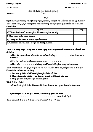 Phiếu Bài tập hằng ngày Tiếng Việt 3 - Bài 11. Lời giải toán đặc biệt - Kết nối tri thức (Năm học 2026-2027)
