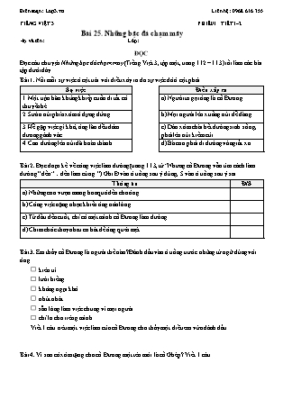 Phiếu Bài tập hằng ngày Tiếng Việt 3 - Bài 25. Những bậc đá chạm mây - Kết nối tri thức (Năm học 2026-2027)