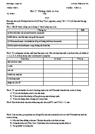 Phiếu Bài tập hằng ngày Tiếng Việt 3 - Bài 27. Những chiếc áo ấm - Kết nối tri thức (Năm học 2026-2027)