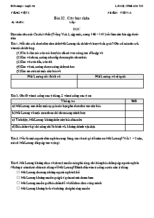 Phiếu Bài tập hằng ngày Tiếng Việt 3 - Bài 32. Cây bút thần - Kết nối tri thức (Năm học 2026-2027)